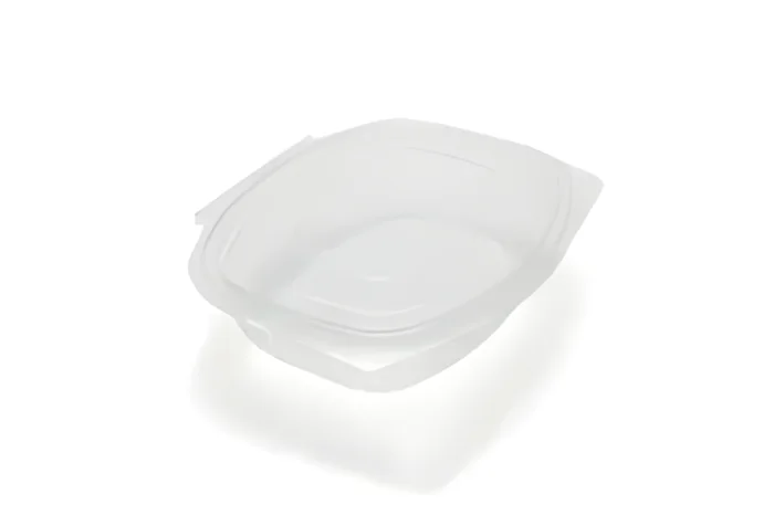 Oval Salad Bowl 1000cc, Hinged Lid, PET, Transparent