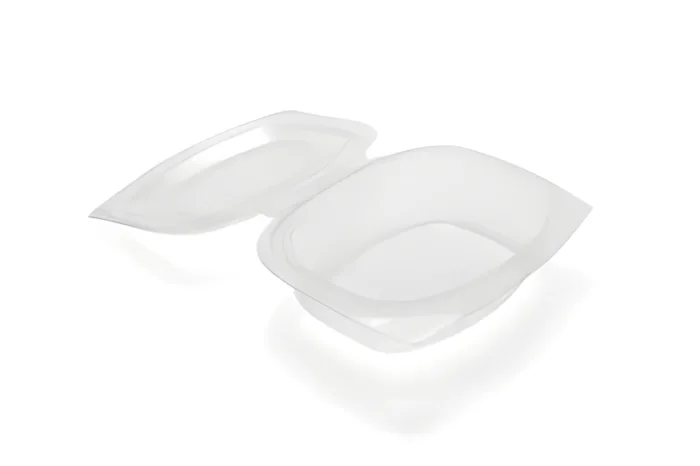 Oval Salad Bowl 375cc, Hinged Lid, PET, Transparent