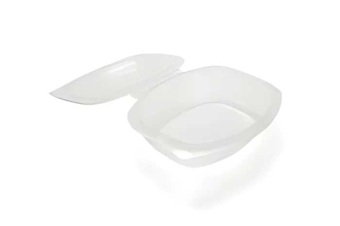 Oval Salad Bowl 750cc, Hinged Lid, PET, Transparent