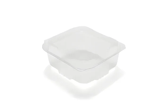 Salad Bowl, Stackable, 375cc, Square, PET, Transparent