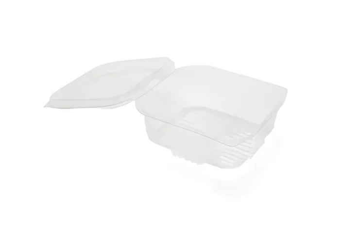 Salad Bowl, Stackable, 500cc, Square, PET, Transparent