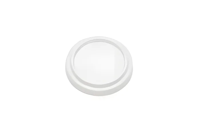 Flat Lid with Cross Hole, Ø75mm, PS, White