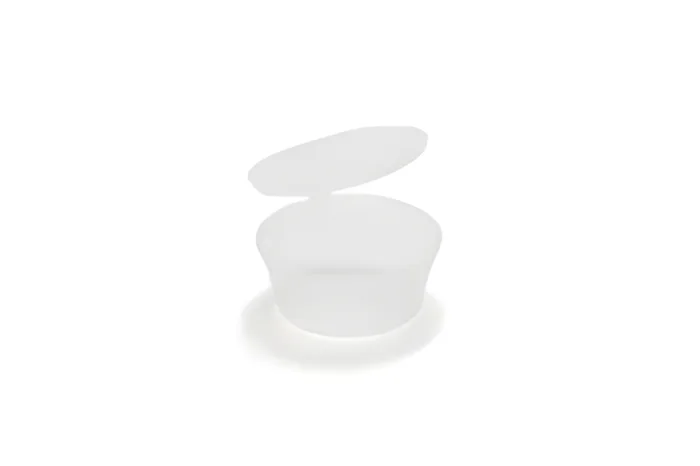 Sauce Cup with Hinged Lid 30cc, Ø50mm, PP, 1000 pcs, Transparent