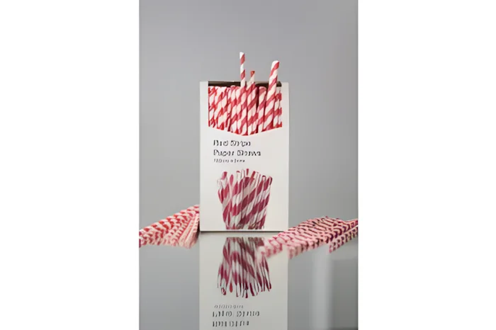 Paper Straw, Ø6mm, Straight, 195mm Length, Standard Print