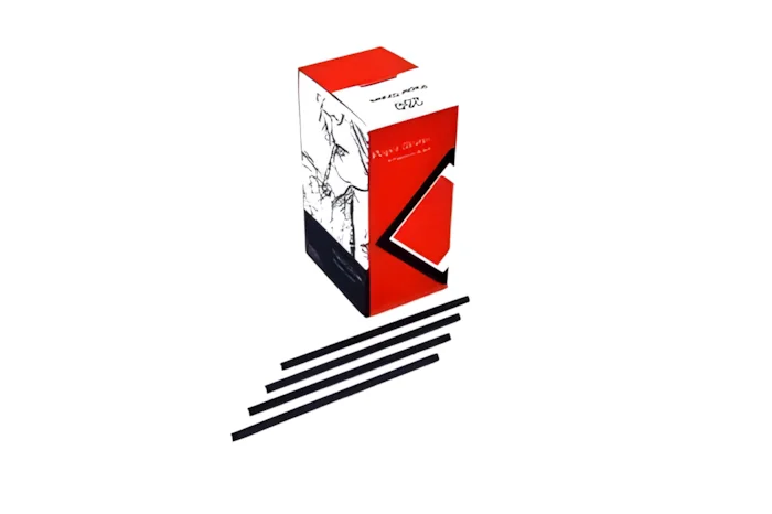 Paper Straw, Ø8mm, Straight, 195mm Length, Standard Print