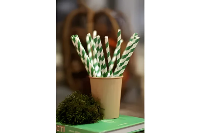 Paper Straw, Ø8mm, Straight, 240 mm Length, Standard Print